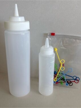 Multipurpose White Squeeze Bottles with Assorted caps